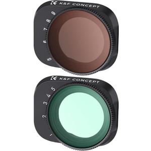K&F Concept Mini 3/ Mini 3 Pro Variable ND Lens Filters Kit ND2-32+ND32-512(2 Pcs), Variable ND Filters 1-5 Stops + 5-9 Stops Compatible with DJI Mini 3/ Mini 3 Pro