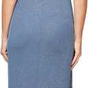 Alex Evenings Women's Long Cold Shoulder Dress, Mother of The Bride, Formal Events, Dusty Blue Glitter, 10 Petite (Blue)