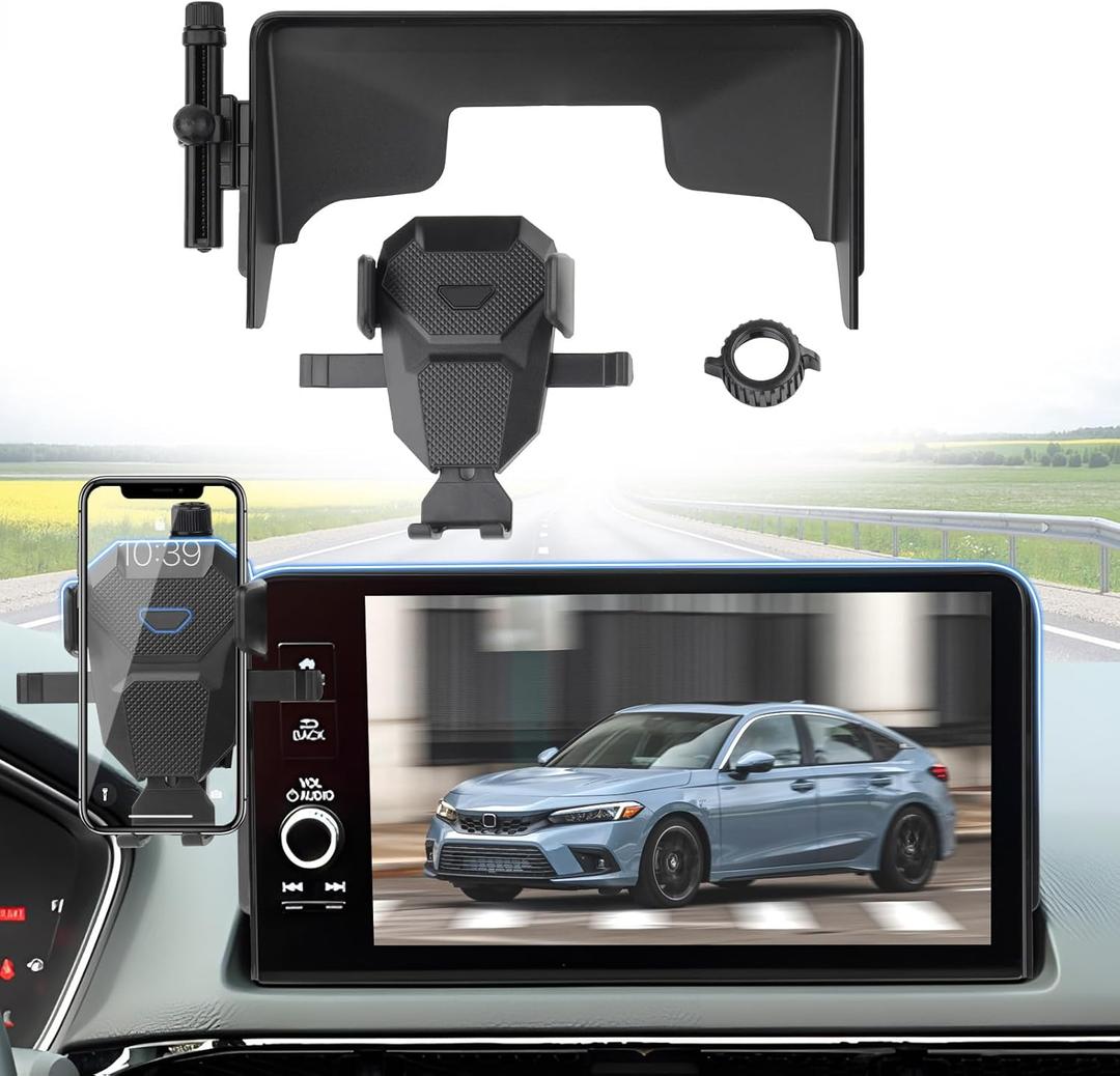 Car Phone Holder for Honda Civic 2022-2025 Accessories,Adjustable GPS Civic Phone Mount for 9-inch Screen,Hands-Free Ultra Stable Phone Stand for All Phones