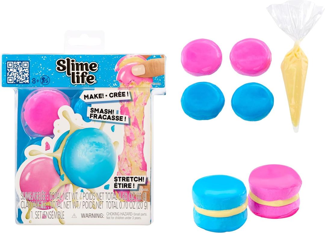 Macaron DIY Slime Kit - Unboxing Ingredients to Make, Smash, and Stretch Your Food Slime, Ages 8+