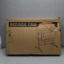 Baby Bassinet, 3 in 1 Bassinets Bedside Sleeper, Adjustable Height Bedside Sleeper with Rocking Mode, Breathable Mesh, Storage Basket, Wheels, Easy Assemble & Folding (Gray) (Grey)