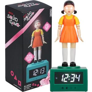 Paladone Squid Game Doll Alarm Clock - Officially Netflix Licensed Light, Kids Bedroom Accessories & Decor