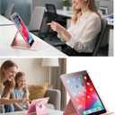 INFILAND Rotating Case for iPad 9th Generation (2021) / 8th Generation (2020) / 7th Generation (2019) 10.2 Inch 360 Rotating Cute Glitter Cover with Crystal Clear Back, Pencil Holder (Pink)