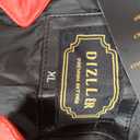 DIZLLER Party&Dance wear - D1 - Red & Black Jacket - FAUX Leather -XL (Red)