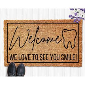 Dental Office Welcome Mat - Funny Dentist Doormat, Business Gift - 16x24 Inch