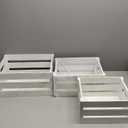 Storage Crate 3 PCS Decorative Wood Crates,Nesting Rustic White Wooden Storage Container,Wooden Boxes for Storage, Display, Decor