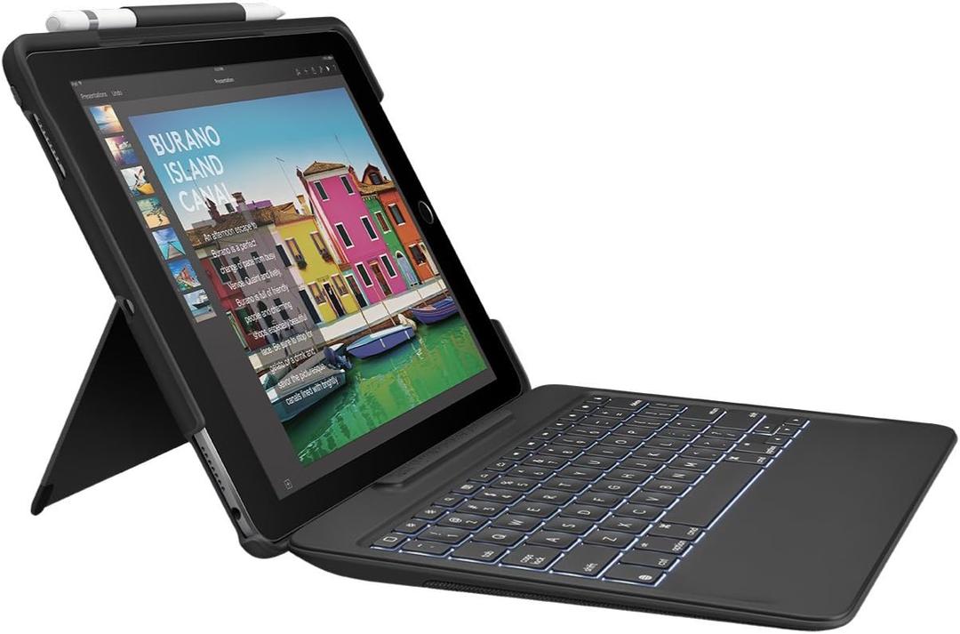 Logitech iPad Pro 10.5 inch Keyboard Case | Slim Combo with Detachable, Backlit, Wireless Keyboard and Smart Connector (Black)