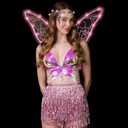 Funcredible Fairy Costume For Women and Girls - Light Up Fairy Wings and Flower Crown, Glitter - Butterfly Wings