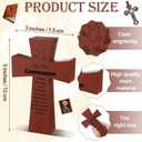 Yalikop My First Communion Tabletop Cross Resin StoneCross 5 x 3 Inch Wood Grain First Communion Gifts for Baptisms Weddings Decorations