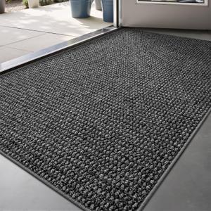 LUMI Ultra Thin Door Mat Indoor Entrance, Washable Entryway Mat with Non Slip Rubber Backing, Stain&Fade Resistant Doormat for Floor, Hallway, Porch, 24"x36", Grey Dot