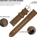 BISONSTRAP Men's Watch Bands, Hand-Stitched Leather Watch Straps, Quick Release, 18mm 19mm 20mm 21mm 22mm