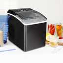 Koolatron Ice Makers Countertop Portable Ice Machine 2 Sizes Bullet Ice Cubes Ready in 6 Mins 26.5lbs/Day with Ice Scoop and Basket Digital Controls LED Indicators for Parties/Home/Office/Bar, Black