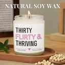 30th Birthday Gifts for Women, 1996 30th Birthday Decorations Idea for Her Him, Thirty Flirty and Thriving Decoration Candle, 30 Year Old Bday Gifts for Sister Daughter Friend Bestie Coworker Wife