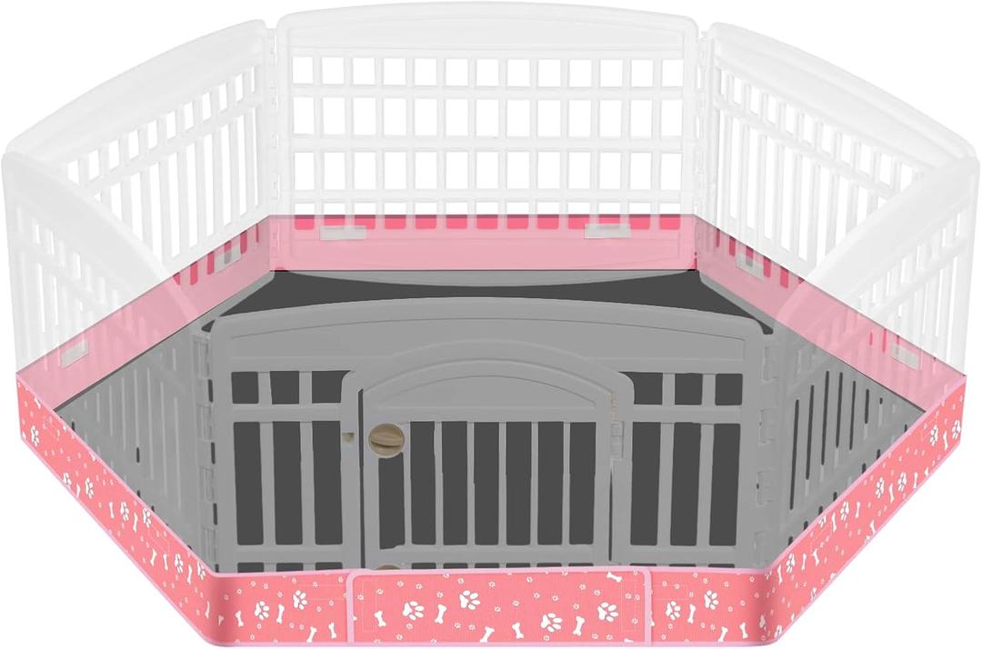 Marsui Dog Playpen Bottom Pad Fits for 36inch W and 24inch H 6 Panels Exercise Pet Dog Mat Puppy Crate Pad Reusable Washable Pet Training Pee Mat Hoop and Loop Design, Playpen Not Included (Pink)