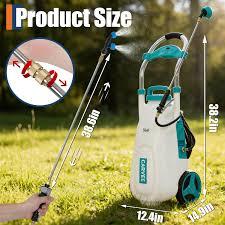 Garvee 5.3 Gallons Battery Powered Sprayer with Wheeled Cart, 12V 8Ah Electric Sprayer with 6 Nozzles & 2 Wands, 4-6 Hour Runtime, 90PSI Adjustable Pressure, Trigger Lock, Yard Sprayers for Lawn and g