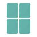 Replacement Lids fits Pyrex 3-Cup Glass Food Storage Container Bowls, (7.75 x 5.75-Inch) Plastic Rectangle Lids Covers for Pyrex 7210-PC, Airtight & Leakproof (4-Pack, Turquoise)