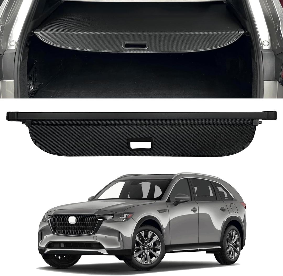 Retractable Trunk Cover Compatible with 2024 2025 2026 Mazda CX90 Cargo Cover Rear Trunk Security Cover CX-90 Accessories Privacy Screen Cover