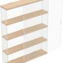 DuvinDD Acrylic Display Case for Collectibles Wall Mounted Clear Figure Display Case with Sliding Door, Dustproof Trinket Shelf for Miniature Hot Wheels for Home Bedroom Decor(15.3x3.3x19.7inch)