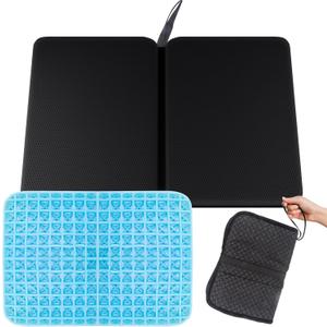 Portable Gel Seat Cushion,15.7'' x 10.6''Foldable Breathable Travel Thick Gel Seat Cushion for Office Chair, Car Seat, Wheelchair,Relief Long Sitting, Travel, Sciatica, Coccyx Pain
