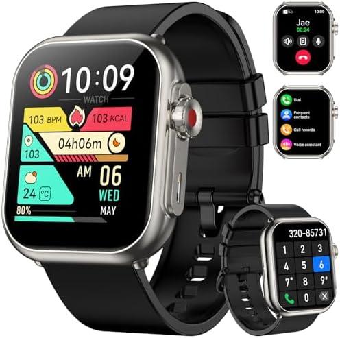 Smart Watch for Men Women, 1.85" HD Fitness Tracker (Answer/ Make Call), 1000 mAh Battery, 120+ Sport Modes, 24/ 7 Heart Rate/ Sleep Monitor Fitness Watch, IP68 Waterproof, Smartwatch for Android/ iPhone