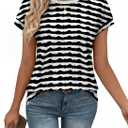 Alaroo Womens Summer Tops Short Sleeve Shirts Crew Neck Tshirt Cute Trendy Tunic Blouses (Black, XXL)
