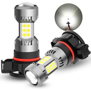 PHINLION 2504 PSX24W 12276 LED Fog Light Bulbs, 3200 Lumens Super Bright, 6000K Xenon White, 3030 30 SMD Chips, DRL Replacement Lamps for Cars, Trucks, SUVs, Pack of 2