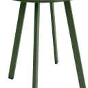 Outdoor Side Table, Weather Resistant Patio Small Side Table Outdoor Indoor Round Metal Steel Small Side Table, Waterproof End Table for Garden Balcony Yard, Dark Green (15.76"x19.7")