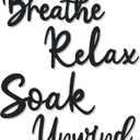 4 Pcs Bathroom Decor Wooden Bathroom Wall Sign Black Bath room Decor Relax Unwind Soak Breathe Wall Art Fresh Hollow Sign for Washing Room Laundry Room Toilet (Cosy)