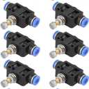 10pcs Air Flow Control Valve, 6mm Tube OD Push In Speed Controller Pneumatic Air Flow Control Valve Quick Connector with Push-to-Connect Fitting