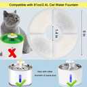 Cat/Pet Water Fountain Filters, 12 Pieces Set Pack of 8 Replacement Filter Fit for 81oz/2.4L, 3 Filtration System with 4 Pre-Filter Sponges