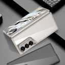 Clear Case for Samsung Galaxy Z Fold 6, Slim Fit Hard PC Case with Front Screen Protector, Anti-Yellowing Translucent Back Anti-Scratch Shockproof Cover for Samsung Z Fold 6 5G(Gold)