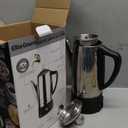 Elite Gourmet EC140 Electric 6-Cup Coffee Percolator with Keep Warm, Clear Brew Progress Knob Cool-Touch Handle Cord-less Serve, Stainless Steel