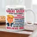 Gifts for Sister, Funny Coffee Cup for Sisters  Birthday, Christmas, or Friendship Gift for Women, BBF, Bestie, 11 oz Mug