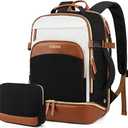 ETRONIK Travel Backpack for Women, Carry on Backpack Flight Approved with Shoe Compartment & Wet Pocket, Personal Item Travel Bags Fit 17.3" laptop, Travel Work Business Backpack, BLACK BROWN