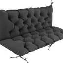 IASEAHK Porch Swing Cushions, Waterproof Swing Cushions for Outdoor Furniture, Patio Swing Cushion 3 Seater for Bench Seat, Glider, Settee, Loveseat, Wicker, 60404 Inch, Dark Grey