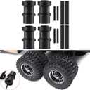 RCHUBAM RC Wheel Conversion Joint Flatbed Hauler Dually Connector Single to Twin Wheel Connector Kit Compatible with SCX10 TRX6 G63 6-Wheel 1/10 Scale TRX-6 Ultimate RC Hauler Crawler Truck Car