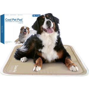 The Green Pet Shop Cool Pet Pad - Extra Large, Latte- Self-Cooling, Pressure Activated Mat for Dogs & Cats from 80+ lbs - Non-Toxic Gel, No Water Needed