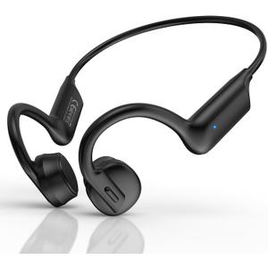 GUGTTR Bone Conduction Headphones Open Ear Headphones Bluetooth 5.3 Wireless Headphones with Mic,IPX5 Sweatproof Lightweight Sport Headset for Running Cycling Driving Workouts,with Earplugs