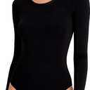 Leotards for Women Ballet Leotard Dance Leotards Gymnastics Leotards for Women Bodysuit for Adult (Medium, Long Sleeve-black)