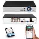 8 Channel Security DVR Recorder with 2tb Hard Drive,5MP Surveillance Video Recorder for Security Camera,1080p Hybrid 5-in-1 Wired DVR AHD/TVI/CVI/CVBS/IP Camera with Human Detection,24/7 Recording