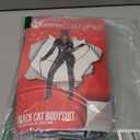 Morph Black Catsuit For Women Leather Jumpsuit Womens Adult Black Cat Suit Halloween (Large)