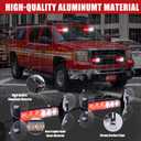2X 6.1 inch Emergency Strobe Lights Amber/Green12 LED Hazard Warning Flashing Safety Dash Front/Rear Windshield Deck Split Lights Surface Mount for Construction Vehicles Tow/Plow Trucks