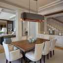 40" Modern Farmhouse Linear Chandelier, Dining Room Light Fixture Over Table Kitchen Island Lighting Metal Rustic Industrial Pendant Light Oil-Bronze