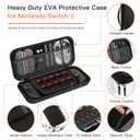 KIMHY Carrying Case for Switch 2 (2025), 2 in 1 Hard Protective Case and Screen Protector for Nintendo Switch 2, Large Capacity Travel Bag with 10 Game Card Slots and Pocket for Console & Accessories