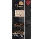 Hanging Closet Organizer, 5-Shelf - Hanging Storage Organizer Shelves for Clothes, Towels, Toys - College Dorm Room, Nursery, & Home Closet