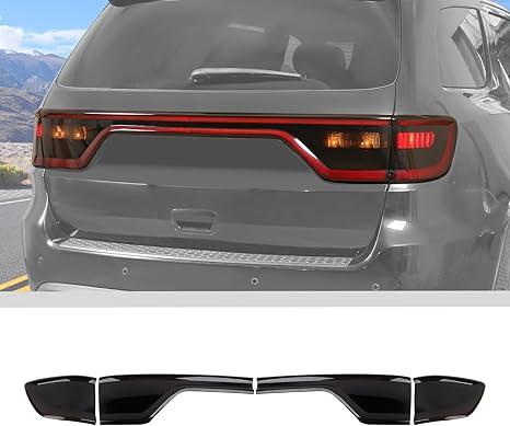 JWWY Taillight Taillamp Rear Light Lamp Cover Shell Trim Fit for 2014-2024+ Dodge Durango Exterior Accessorie Blackened ABS 2PCS