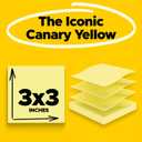 Post-it Dispenser Pop-up Notes, 3x3 in, 24 Pads, Canary Yellow, Clean Removal, Recyclable