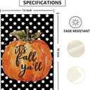 Garden Flag It's Fall Ya'll 1218 Inch Double Sided Burlap Polka Dot Pumpkin Flag Outside Vertical Holiday Yard Decorations (BLACK)