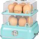 Nostalgia CLEC14AQ Retro Premium 14 Capacity Electric Large Hard-Boiled Egg Cooker, Poached, Scrambled, Omelets, Whites, Sandwiches, for Keto & Low-Carb Diets, Aqua
