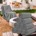 10 Pack Fleece Throw Blanket Soft Warm Lightweight Bulk Blankets Cozy Pet-Friendly Fleece Blankets Bulk for Bed Couch Sofa Wedding Party Camping Home Office(Grey, 50x60 Inch)